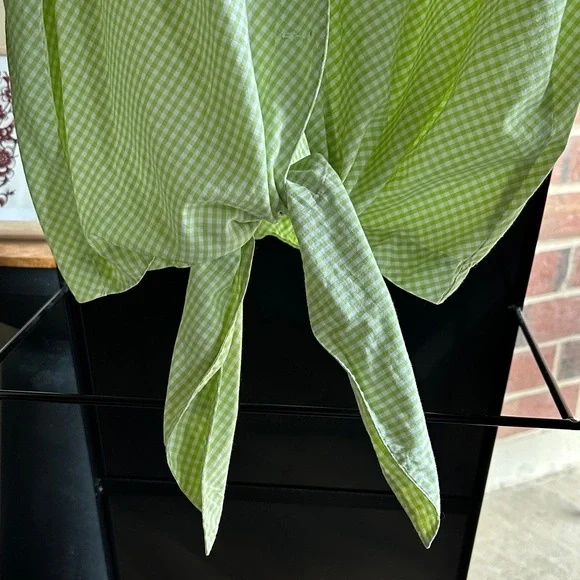 Talbots Light Green Gingham Button Down Shirt - Picture 8 of 8